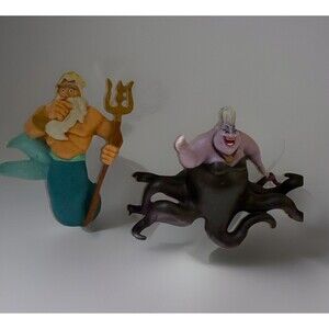 Vintage Early 90s DISNEY The Little Mermaid - King Triton & Ursula PVC figures